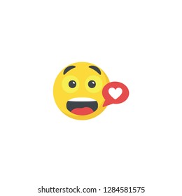 Surprised Emoticon Vector Icon