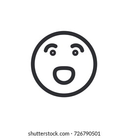 Surprised emoticon vector. Surprised emoticon outline style design