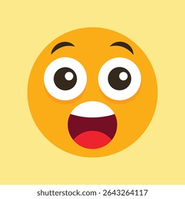 Surprised Emoticon with Wide Eyes and Expression