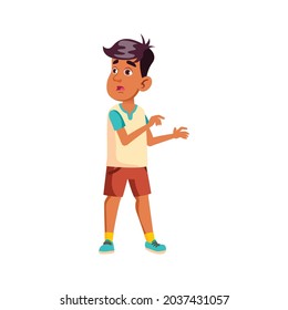 surprised emotion boy saw accident cartoon vector. surprised emotion boy saw accident character. isolated flat cartoon illustration