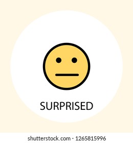 Surprised emotion concept line icon. Simple element illustration. Surprised emotion concept outline symbol design. Can be used for web and mobile UI/UX . Modern vector style. 