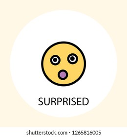 Surprised emotion concept line icon. Simple element illustration. Surprised emotion concept outline symbol design. Can be used for web and mobile UI/UX . Modern vector style. 