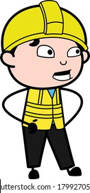 Surprised Engineer Cartoon Character Design Illustration