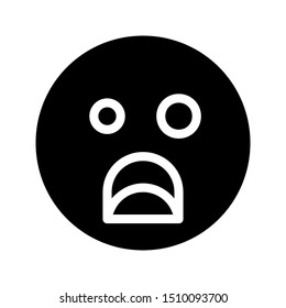 surprised expression icon with glyph style and 64 px base. Suitable for website design, logo, app and ui.
