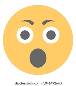 
Surprised expression through emoticon icon
