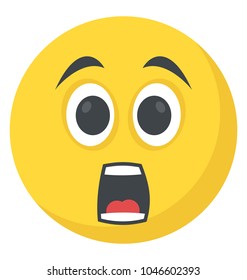 Surprised expression through emoticon icon