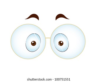 Surprised Eye with Glasses