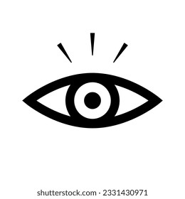 Surprised eye icon. Reaction and discovery. Vector.