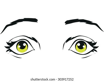 Surprised eye isolated on white background