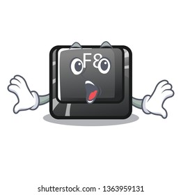 Surprised f8 button installed on computer mascot