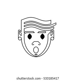 Surprised Face Character. Vector, Illustration