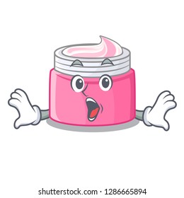 Surprised face cream isolated with the mascot