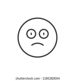 Surprised face emoji outline icon. linear style sign for mobile concept and web design. surprised emoticon simple line vector icon. Symbol, logo illustration. Pixel perfect vector graphics