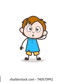 Surprised Face Expression - Cute Cartoon Kid Vector
