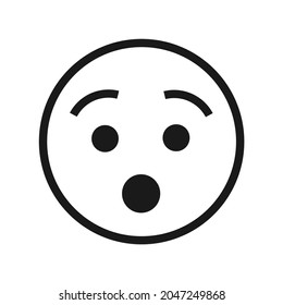 surprised face expression vector, icon or symbol design