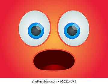 Surprised Face Fun Vector Illustration