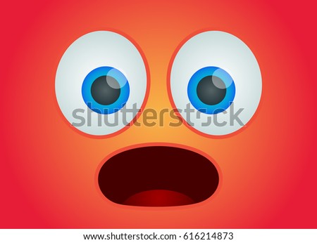 Surprised Face Fun Vector Illustration