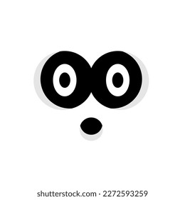 Surprised face icon. Emoticon. Vector illustration.