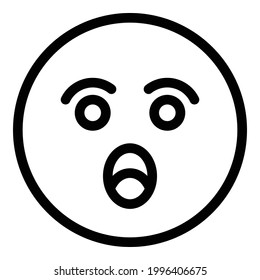 Surprised face icon. Outline Surprised face vector icon for web design isolated on white background