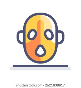 Surprised face icon shows shock emotion graphic scene flat