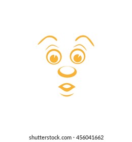 Surprised face icon vector illustration EPS 10.