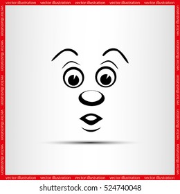 Surprised face icon vector illustration EPS 10.