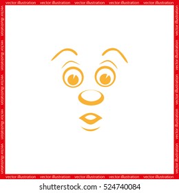 Surprised face icon vector illustration EPS 10.