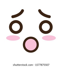 surprised face kawaii comic character vector illustration design