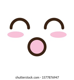 surprised face kawaii comic character vector illustration design