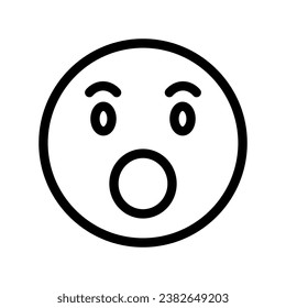 Surprised Face Line Emoji Icon Isolated Vector Illustration