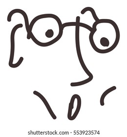 Surprised face. One line. Smile. Vector. Background.