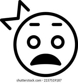 Surprised face simple icon of vector