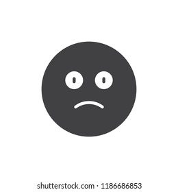 Surprised face vector icon. filled flat sign for mobile concept and web design. surprised emoticon simple solid icon. Symbol, logo illustration. Pixel perfect vector graphics