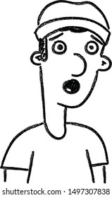 surprised  face wow reaction doodle clip art expression open mouth drawing black and white
