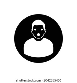 Surprised facial expression icon. Rounded Button Style Editable Vector EPS Symbol Illustration. 
