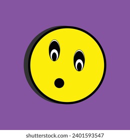 expresión facial sorprendida color púrpura fondo punto amarillo