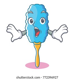 Surprised feather duster character cartoon
