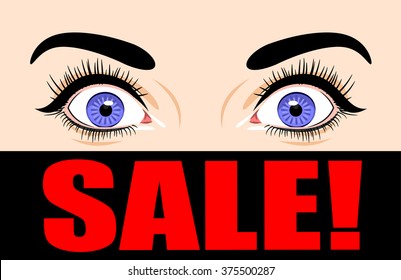 Surprised female eyes and Poster Sale