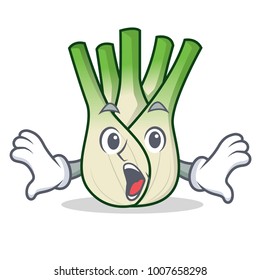 Surprised fennel mascot cartoon style