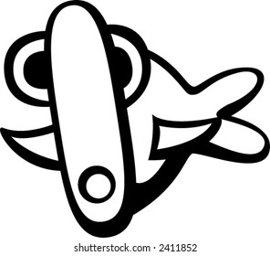 ilustración de vector blanco y negro de peces sorprendidos