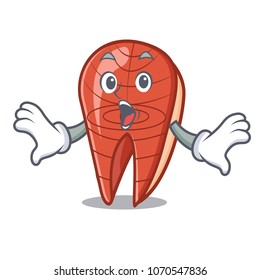 Surprised fish slice mascot cartoon