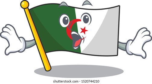 Surprised flag algeria in the character shape