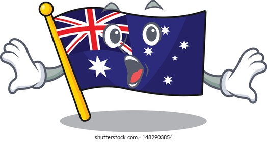 Surprised flag australia in the character shape
