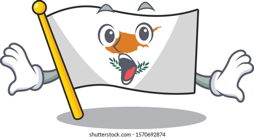 Surprised flag cyprus face gesture with open mouth