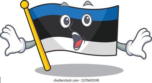 Surprised flag estonia face gesture with open mouth