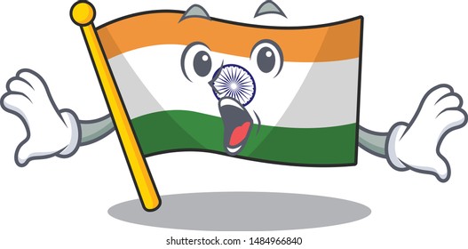 Surprised flag indian isolated in the character