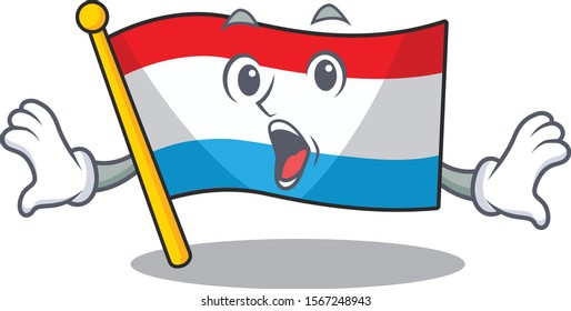 Surprised flag luxembourg face gesture with open mouth