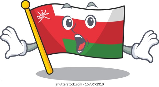 Surprised flag oman face gesture with open mouth