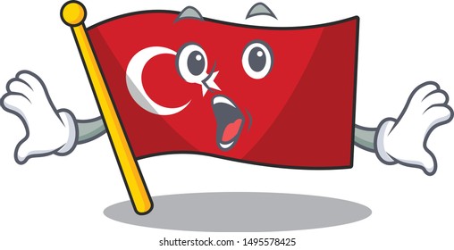 Surprised flag turkey in the mascot shape