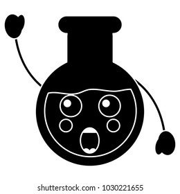 surprised flask laboratory kawaii icon image 